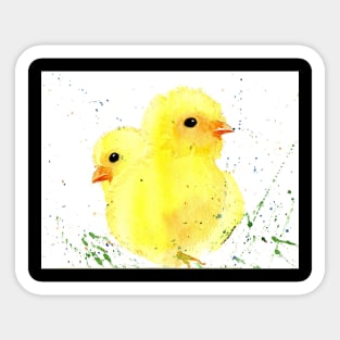 A Couple of Cute Baby Chicks Sticker